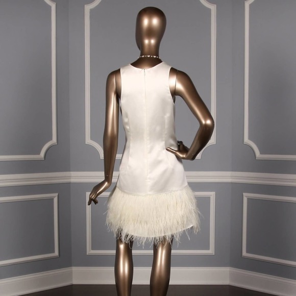 NHA KHANH Jaslene Aline Ivory Sleeveless Scoop Neckline Satin Mini Wedding Dress - Picture 5 of 8